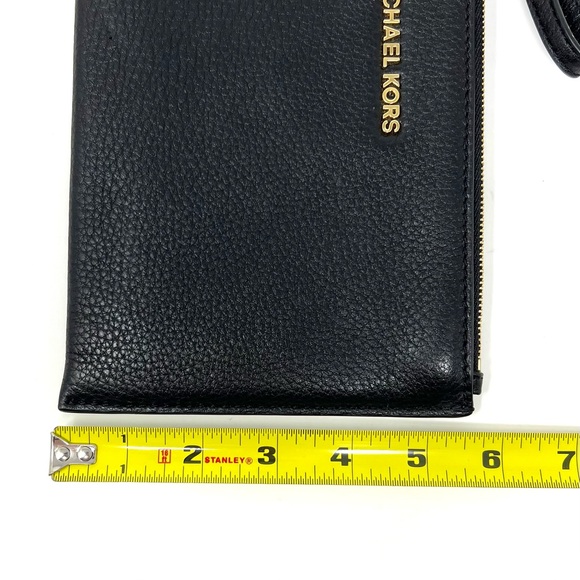 Michael Kors Jet Set Black Pebbled Leather Wristlet Wallet - Picture 7 of 7